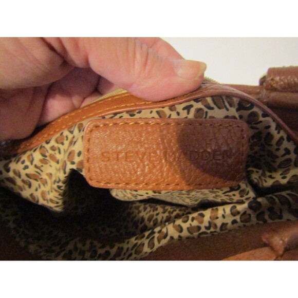 Steve Madden Shoulder Bag Soft Brown Leather Fringe Crossbody Boho Western - Picture 7 of 7